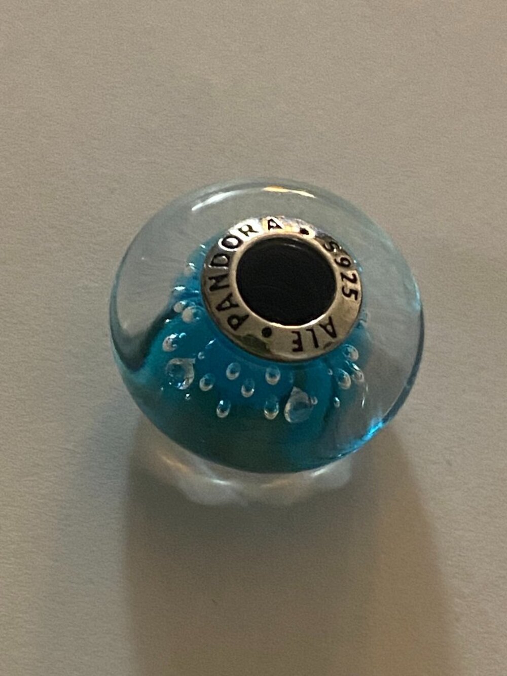 Pandora Blue Clear Murano charm bead